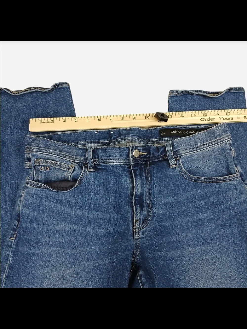 Armani Exchange Mens Jeans 34 J13 Slim Fit Medium Wash Blue Denim Stretch